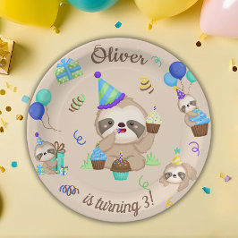 Sloth Party Pappra Tallrikar