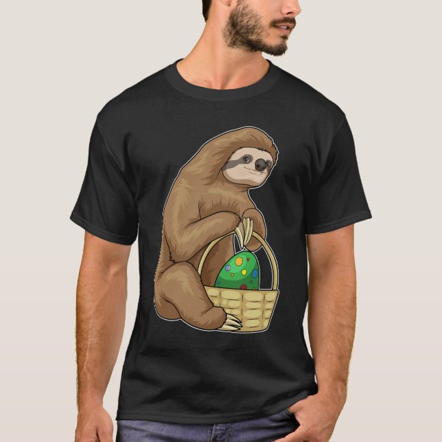 Sloth Påsk Påskägg Basket T Shirt (Framsida)