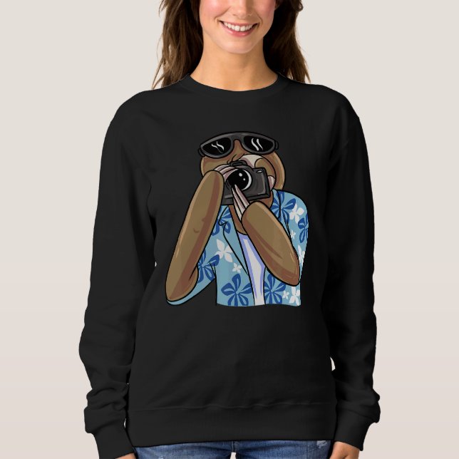 Sloth Photographer Cameraman T Shirt (Framsida)