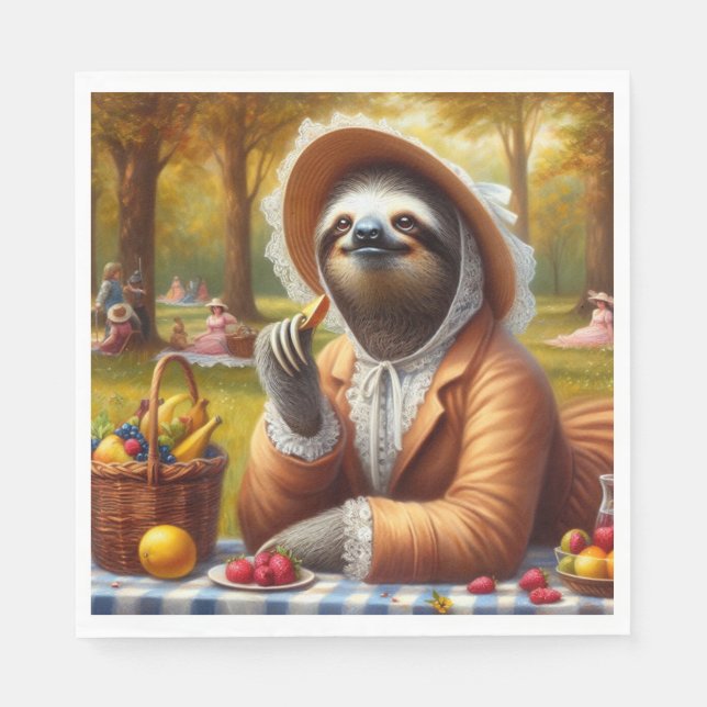 Sloth Picnic Pappersservett (Framsidan)