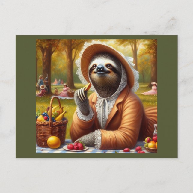 Sloth Picnic Vykort (Framsida)