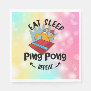 Sloth Ping Pong Eat Ssov Ping Pong Upprepa roligt Pappersservett