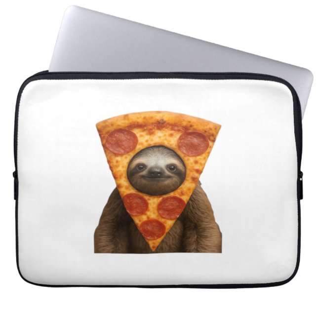 Sloth pizza funny weird prank meme cute happy chri laptop fodral (Framsidan)