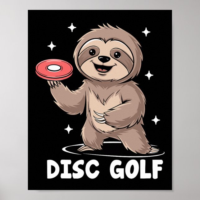 Sloth Playing Disc Golf Player Sports Athlete Game Poster (Framsidan)