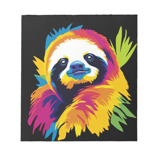 Sloth Portrait Illustration Watercolour Painting Anteckningsblock (Framsida)