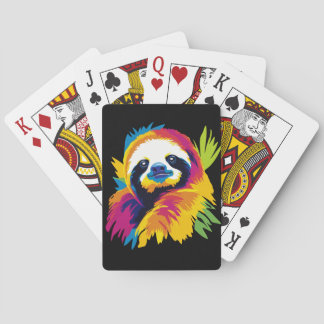 Sloth Portrait Illustration Watercolour Painting Casinokort