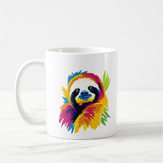 Sloth Portrait Illustration Watercolour Painting Kaffemugg