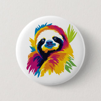 Sloth Portrait Illustration Watercolour Painting Knapp