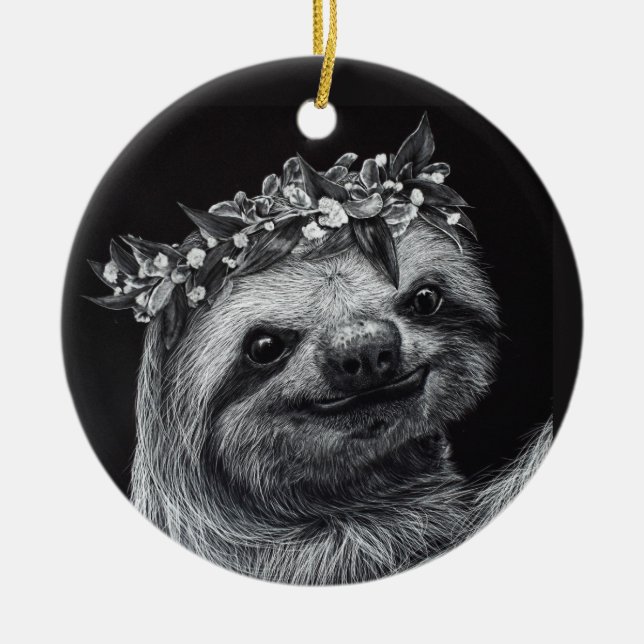 Sloth Princess Julgransprydnad Keramik (Framsidan)