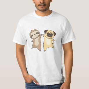 Sloth Pug Hund Djur älskare Sloth Hundar T Shirt