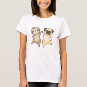Sloth Pug Hund Djur älskare Sloth Hundar T Shirt