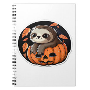 sloth pumkin Halloween-dekal Oversized T-Shirt Anteckningsbok