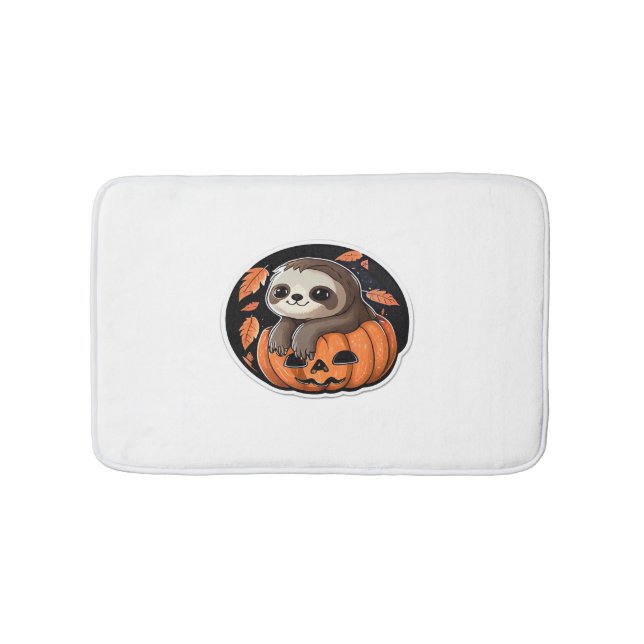 sloth pumkin Halloween-dekal Oversized T-Shirt Badrumsmatta (Framsidan)