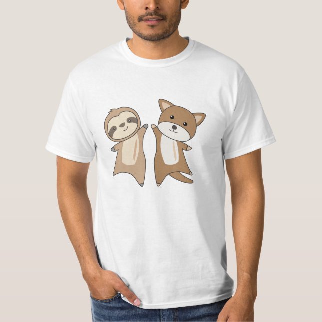 Sloth Puppy Hund Barn T Shirt (Framsida)