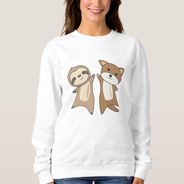 Sloth Puppy Hund Barn T Shirt (Framsida)