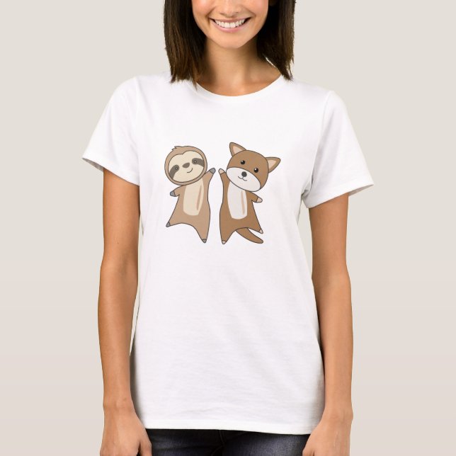 Sloth Puppy Hund Barn T Shirt (Framsida)