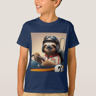 Sloth Racecar Driver T Shirt
