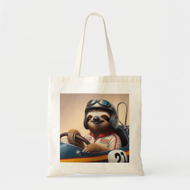 Sloth Racecar Driver Tygkasse (Framsidan)
