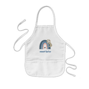 Sloth Rainbow Namn Barnförkläde