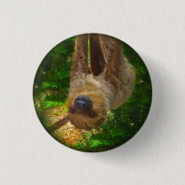 Sloth Rainforest Button Knapp