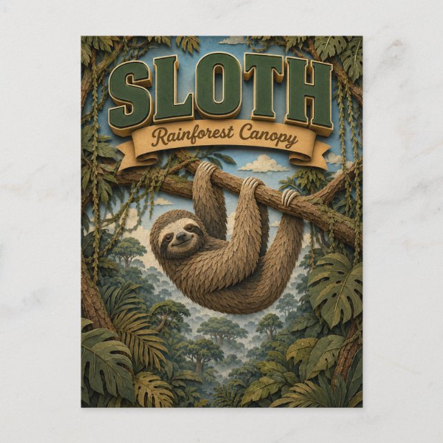 Sloth Rainforest Canopy POPCUT Vykort (Framsida)