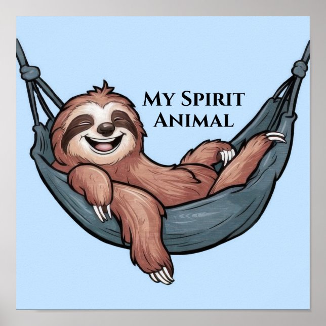 Sloth Relaxing Poster (Framsidan)