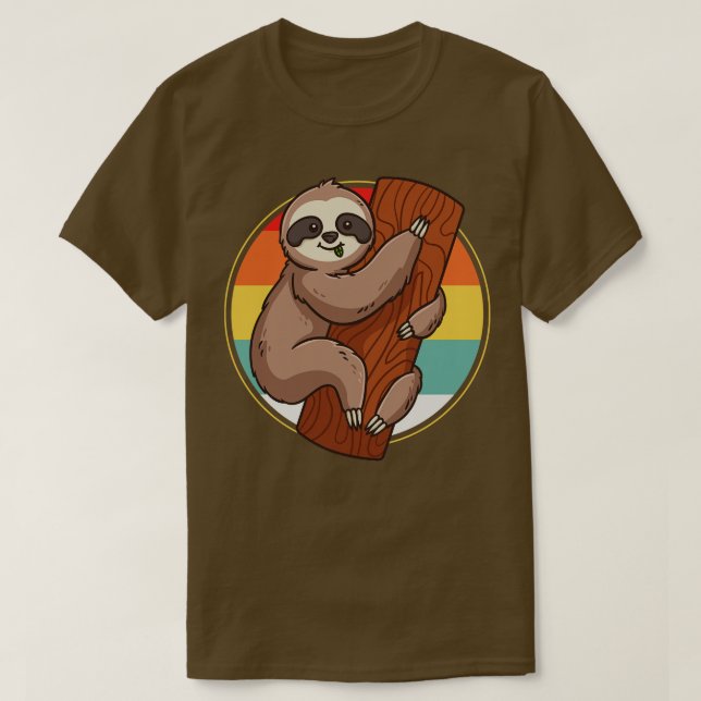 Sloth Retro T Shirt (Design framsida)