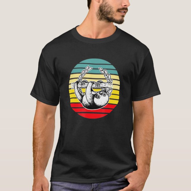 Sloth Retro Vintage Sunset Sloth Tee (Framsida)