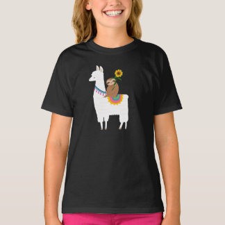 Sloth rider på Llama T Shirt