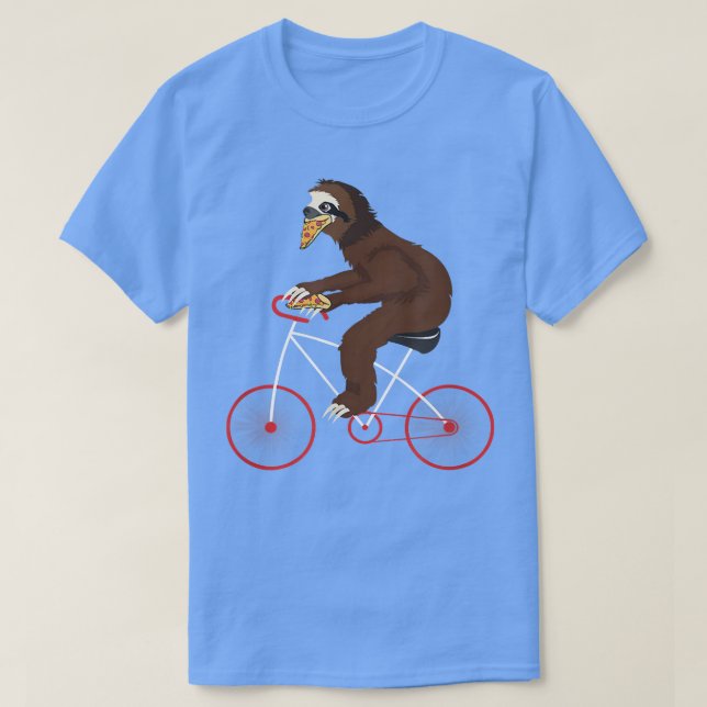Sloth Riding A Bicycle Eating Pizza Funny Animal B T Shirt (Design framsida)