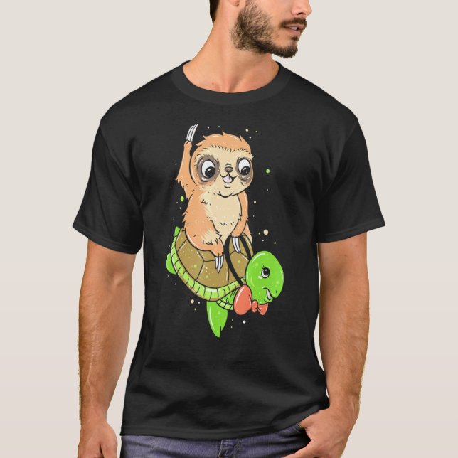 Sloth Riding A Turtle Sloth Cute Sloth Cl T Shirt (Framsida)