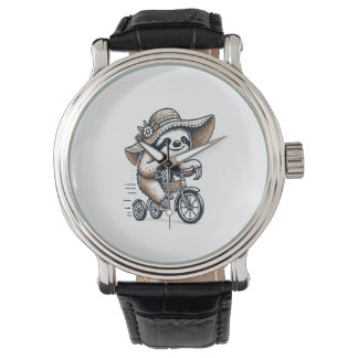Sloth Riding Bike Armbandsur
