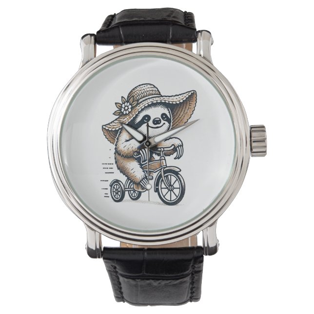 Sloth Riding Bike Armbandsur (Framsida)