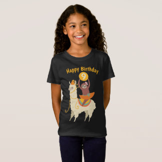 Sloth Riding Llama Birthday Anpassningsbar T-Shirt