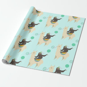 Sloth Riding Llama Birthday Presentpapper