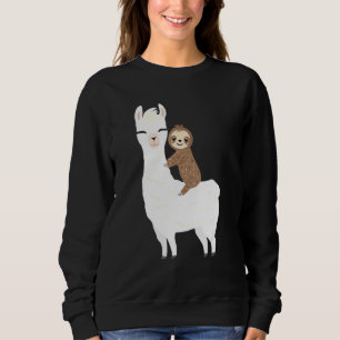 Sloth Riding Llama Cute Animal För barn Vuxen T Shirt