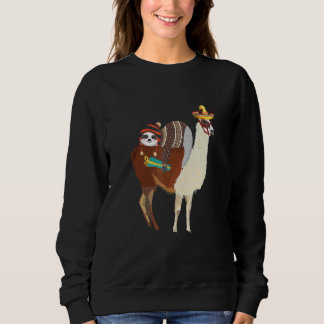 Sloth Riding Llama Mexican Fiessta Cute Cinco De M T Shirt