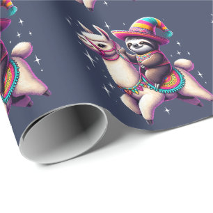 Sloth Riding on Llama Cute Animals Kids Boys Girls Presentpapper