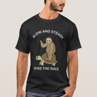 Sloth ridturtle vinner långsamt och stadigt tävlin t shirt