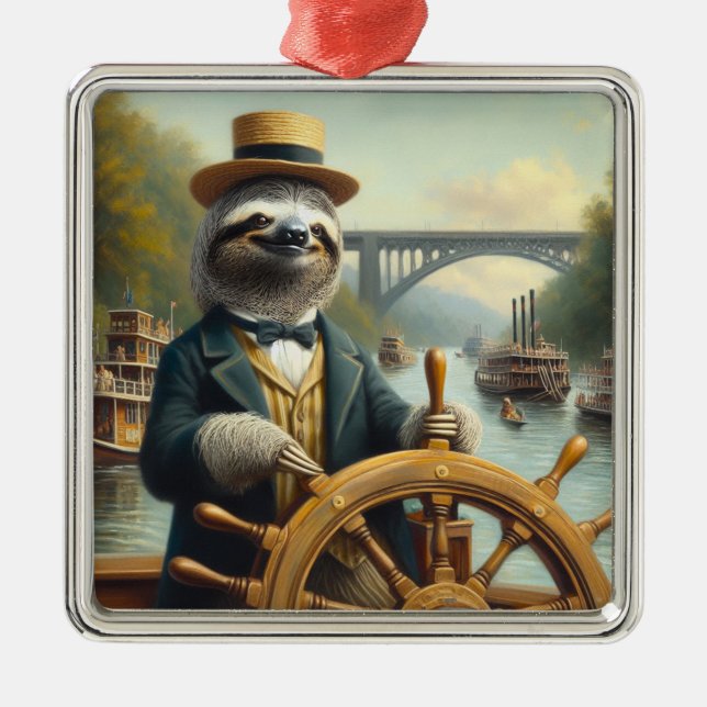 Sloth Riverboat-kapten Julgransprydnad Metall (Framsidan)