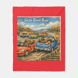 Sloth Road Rage – Rockwell‑Inspired Watercolor Car Fleecefilt