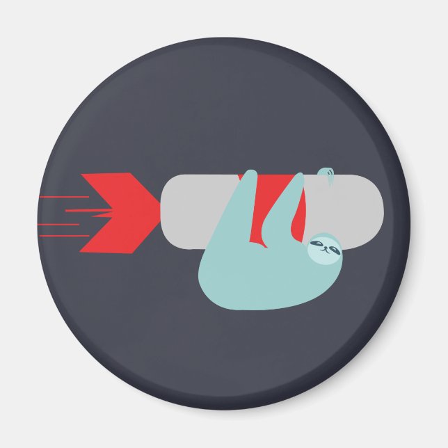 Sloth Rocket Magnet (Framsidan)