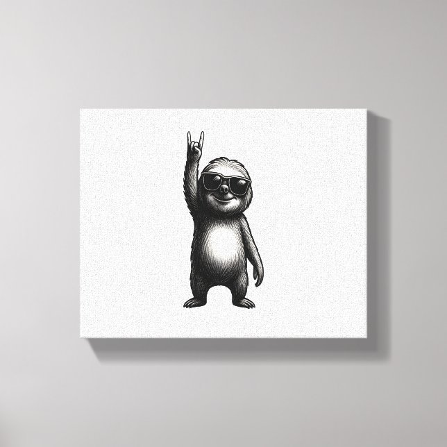 Sloth Rocking Dance Canvastryck (Framsida)