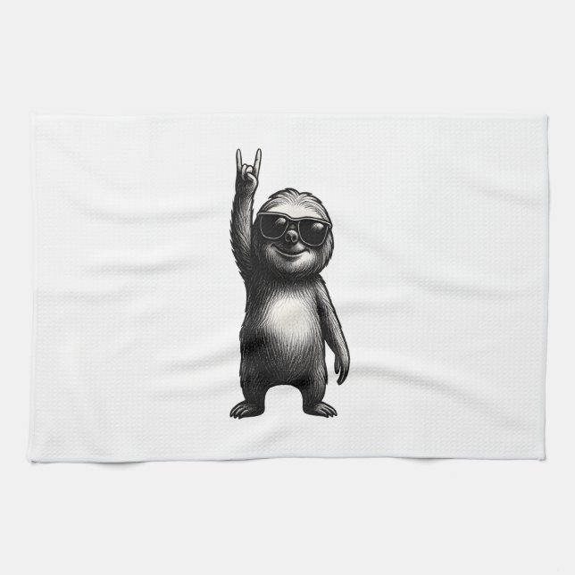 Sloth Rocking Dance Kökshandduk (Horisontell)