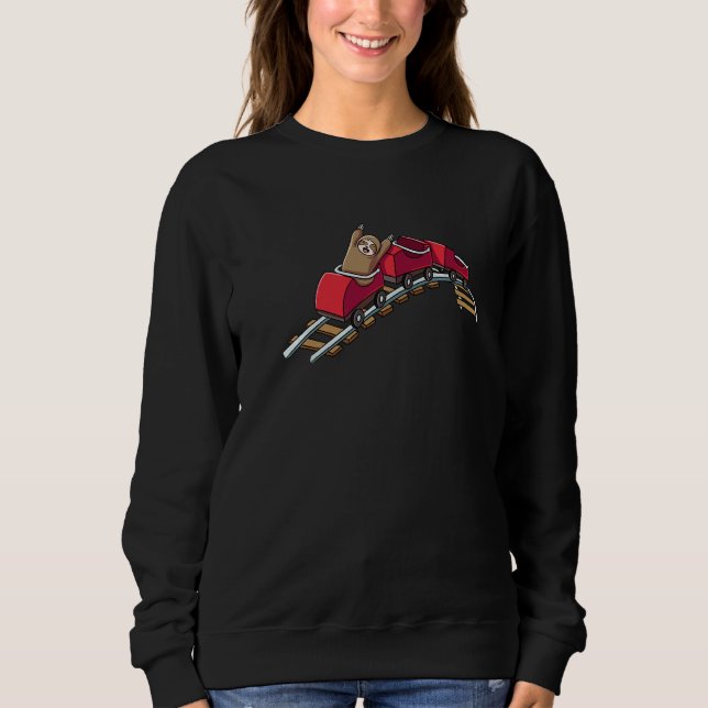 Sloth Roller Coaster Theme Park T Shirt (Framsida)