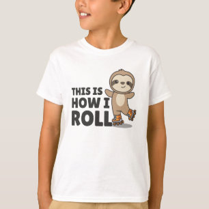 Sloth Roller Skates funny Animals Roller Skate T Shirt