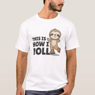 Sloth Roller Skates funny Animals Roller Skate T Shirt