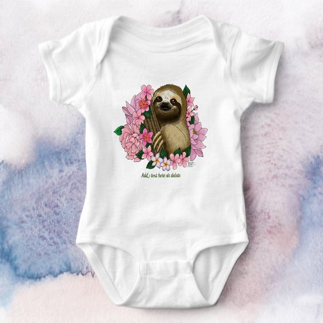 Sloth Rosa Flowers T Shirt (Skapare uppladdad)