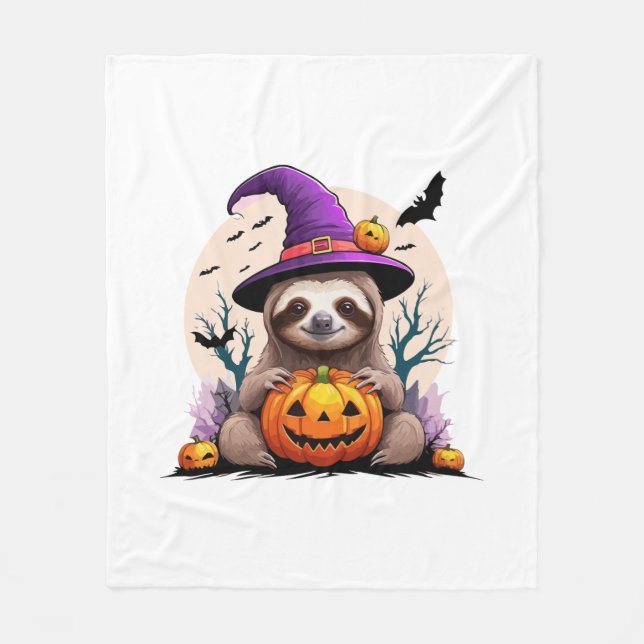 Sloth Rosa Hat Halloween Fleecefilt (Framsidan)
