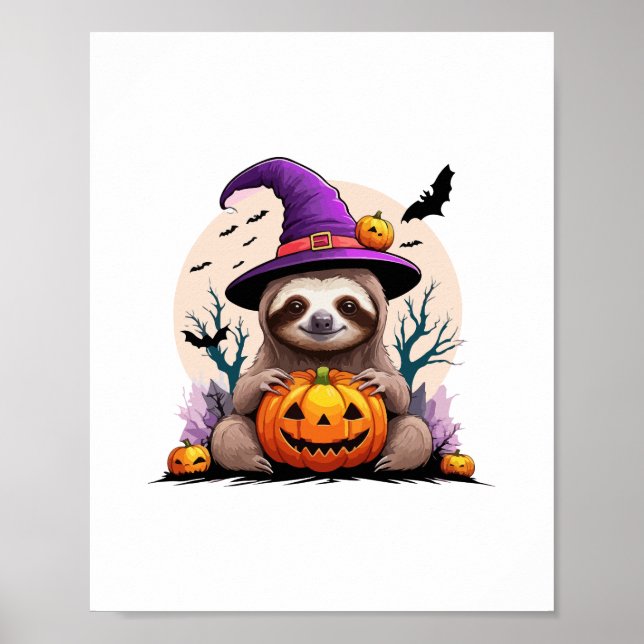 Sloth Rosa Hat Halloween Poster (Framsidan)